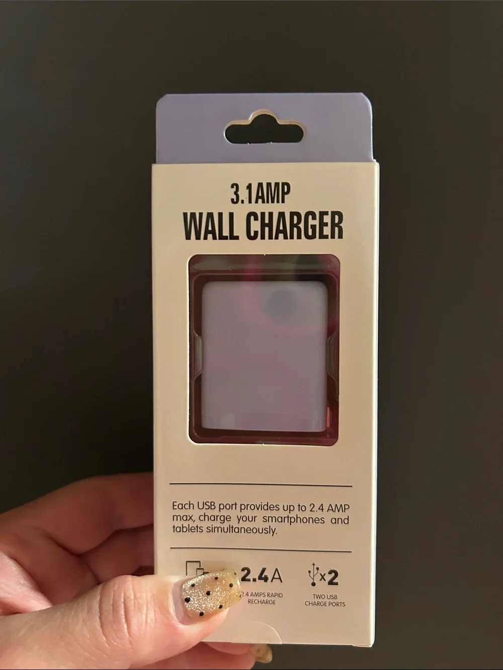 3.1A Wall Charger USB Power Adapter - Lavender Pink
